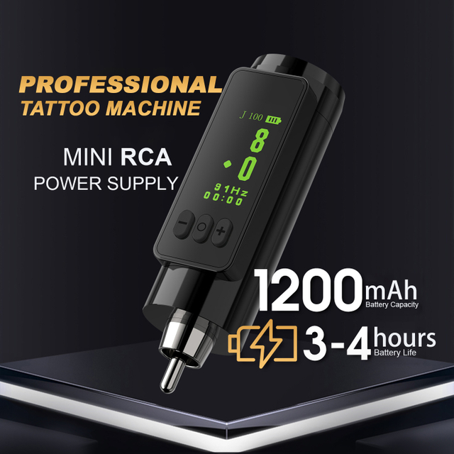 Professional 1200mAh Mini RCA Tattoo Power Supply – Long-Lasting Battery for Optimal Performance
